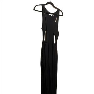 Black dress with all perfect slits in the right places